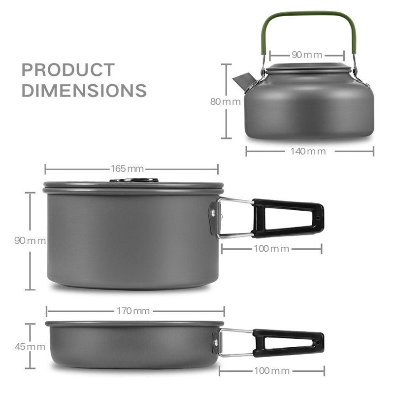 Military Boiler Frying Teapot Set Cookware