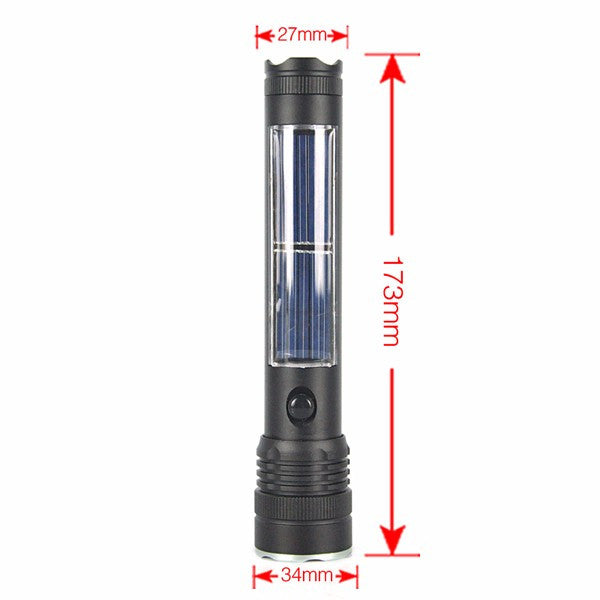 Rechargeable LED Flashlight Solar Powered