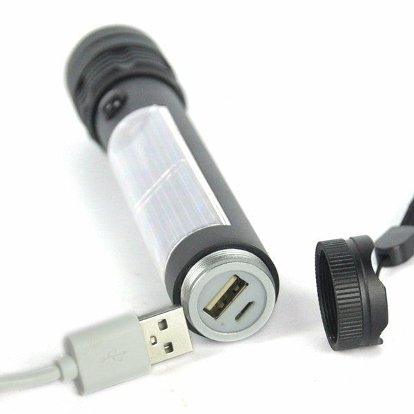 Rechargeable LED Flashlight Solar Powered
