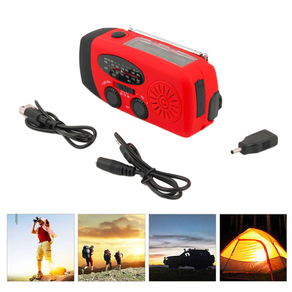 Solar Hand Crank Self Powered Flashlight