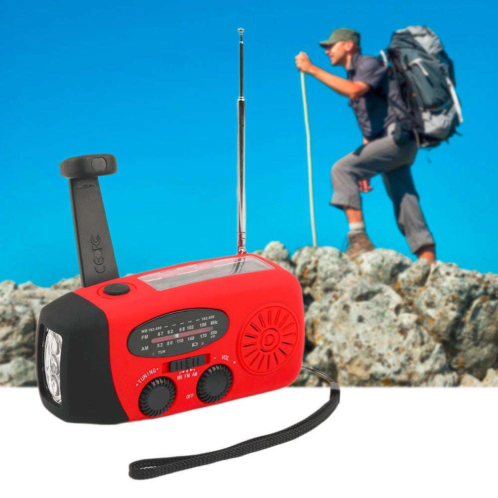 Solar Hand Crank Self Powered Flashlight