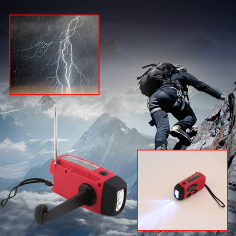 3 in 1 Solar and Dynamo Powered Phone Charger Flashlight