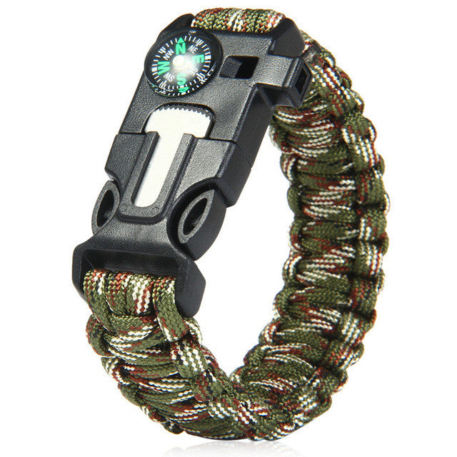 5 in 1 Outdoor Camping/Survival Gear Paracord Bracelet