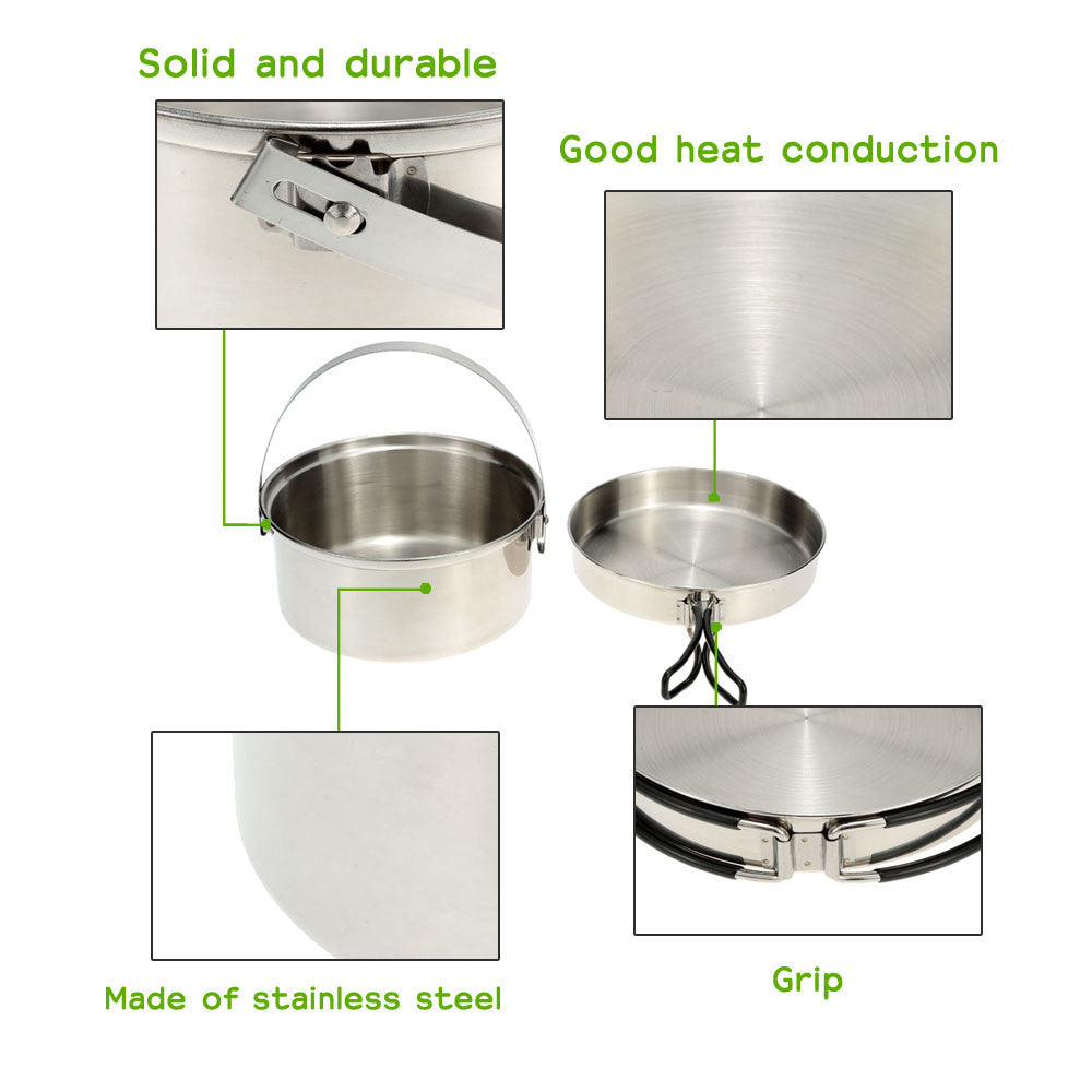 Stainless Steel Cooking Set Use for Camping/Survival