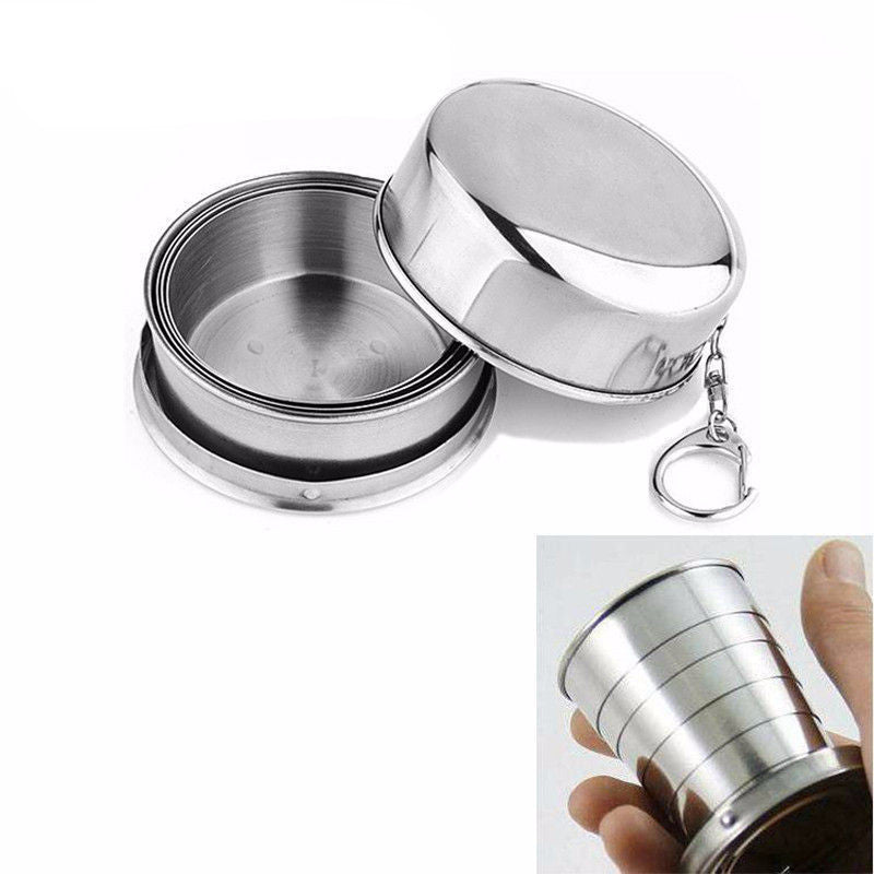 1Pcs Stainless Steel Folding Cup for Survival