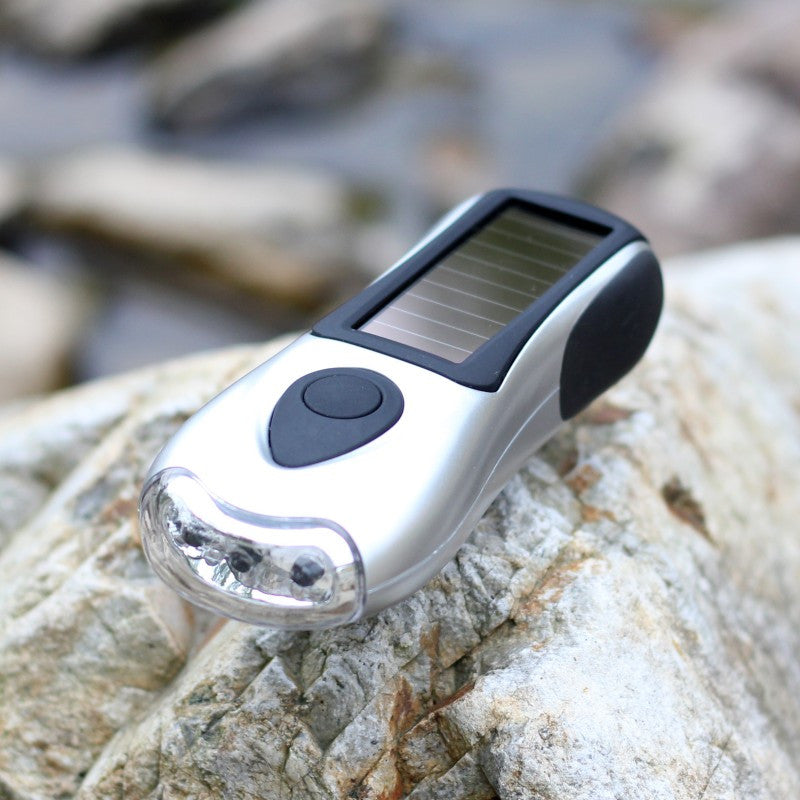 Portable 3 LED Hand-Cranked Dynamo Solar Power Fashlight