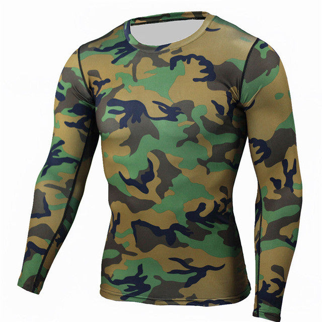 New Military Camouflage Quick Dry Crossfit Long Sleeve Shirt