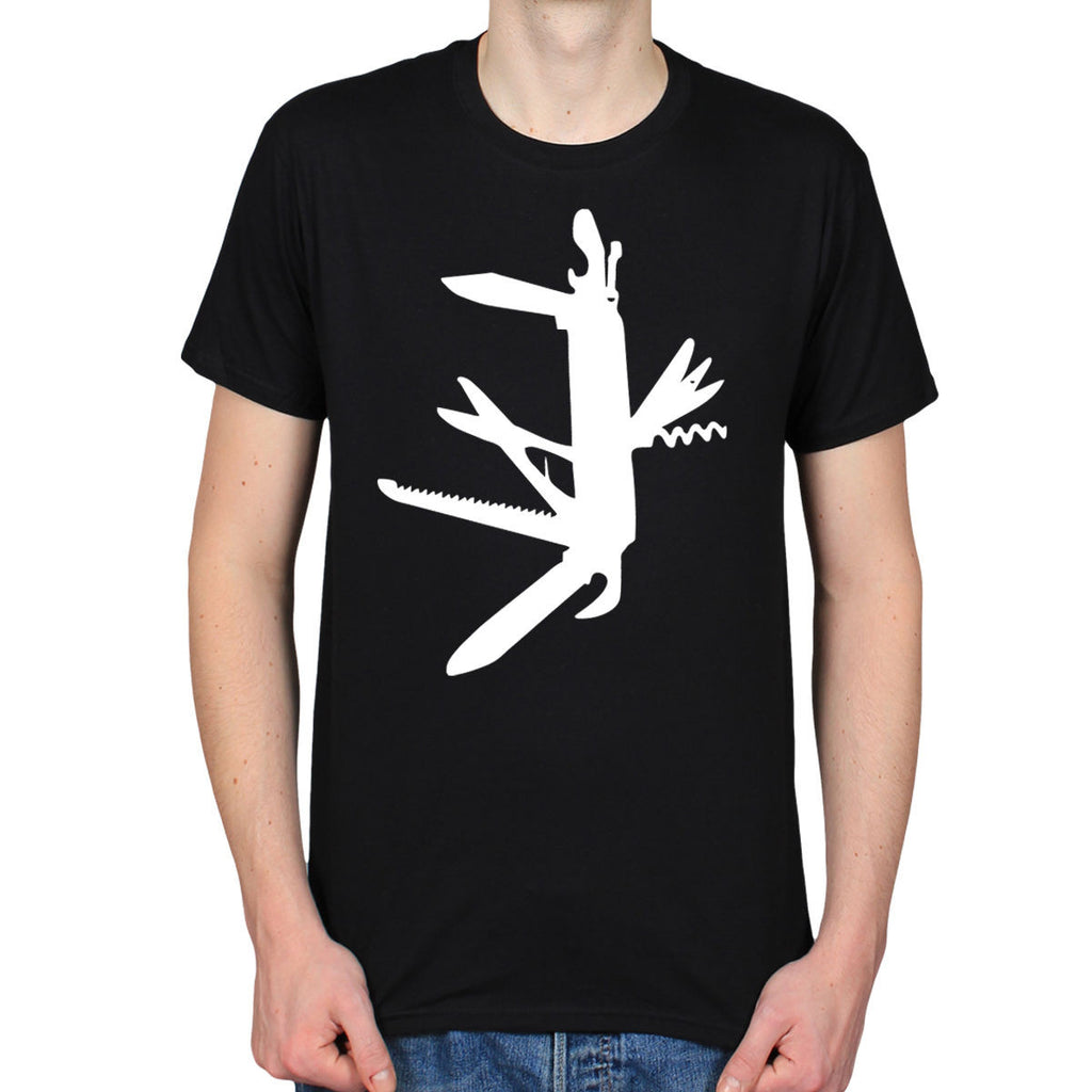 SWISS ARMY KNIFE SURVIVAL WEAPON TOOL MENS T-SHIRT