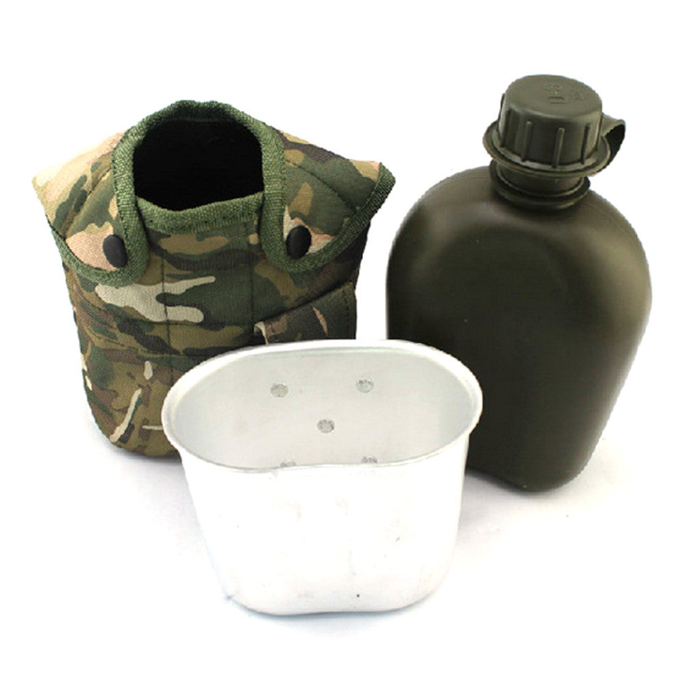 3PCS/Set Portable Canteen Tactical Water Bottle Army Cup Thermal Insulation for Survival